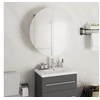 Image de Badkamerkast met ronde spiegel en LED 47x47x17,5 cm zwart345584