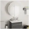 Image de Badkamerkast met ronde spiegel en LED 47x47x17,5 cm eiken345586