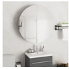 Image de Armoire de salle de bain miroir rond et LED Noir 54x54x17,5 cm
