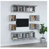 Image de Ensemble de meubles TV 8 pcs Sonoma gris Bois d'ingénierie