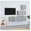 Image de Ensemble de meubles TV 4 pcs Sonoma gris Bois d ingénierie