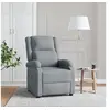 Image de Fauteuil de Massage, Siège avec Accoudoirs et Dossier, Chaise de Relaxation avec Repose-pied, Meuble de Salon, Moderne, Gris Clair Tissu
