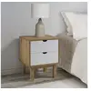 Image de Table de chevet OTTA marron et blanc 45x39x57cm bois pin massif