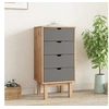 Image de Commode OTTA marron et gris 45x39x90 cm bois de pin massif