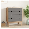 Image de Commode OTTA Marron et gris 76,5x39,5x90 cm Bois de pin massif