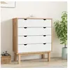 Image de Commode OTTA Marron et blanc 76,5x39,5x90 cm Bois de pin massif