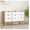 Image de Commode OTTA marron et blanc 111x43x73,5 cm bois de pin massif