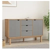 Image de Buffet OTTA Marron et gris 113,5x43x73 cm Bois massif pin348592