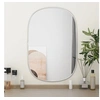 Image de Mural Miroir de Maquillage Coiffeuse Cosmétique Décoration de Chambre à Coucher Salle de Bain Salon Intérieur Argenté 60x40 cm