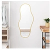 Image de Mural Miroir de Maquillage Coiffeuse Cosmétique Décoration de Chambre à Coucher Salle de Bain Salon Intérieur Doré 100x45 cm