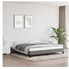 Image de Cadre de lit sans matelas gris foncé 160x200 cm tissu