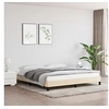 Image de Cadre de lit sans matelas crème 180x200 cm tissu