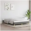 Image de Cadre de lit sans matelas gris foncé 160x200 cm tissu