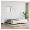 Image de Cadre de lit sans matelas crème 180x200 cm tissu