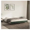 Image de Cadre de Lit Sommier à Lattes Lit Rembourré Cadre à Lattes Lit Double Adulte Meuble de Chambre à Coucher Vert Foncé 180x200 cm Velours