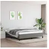 Image de Cadre de lit sans matelas gris foncé 160x200 cm tissu