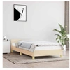 Image de Cadre de lit avec tête de lit sans matelas crème 90x190cm tissu