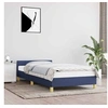 Image de Cadre de lit avec tête de lit sans matelas bleu 90x190 cm tissu