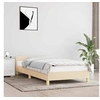 Image de Cadre de lit avec tête de lit sans matelas crème 90x200cm tissu