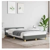 Image de Cadre de lit sans matelas gris foncé 120x200 cm tissu