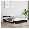 Image de Cadre de lit sans matelas noir 120x200 cm tissu
