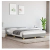 Image de Cadre de lit sans matelas gris clair 140x190 cm tissu