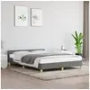Image de Cadre de lit sans matelas gris foncé 140x190 cm tissu