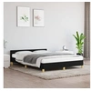 Image de Cadre de lit sans matelas noir 140x190 cm tissu