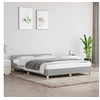 Image de Cadre de lit sans matelas gris clair 140x200 cm tissu
