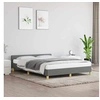 Image de Cadre de lit sans matelas gris foncé 140x200 cm tissu