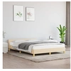 Image de Cadre de lit sans matelas crème 140x200 cm tissu