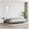 Image de Cadre de lit sans matelas gris foncé 160x200 cm tissu