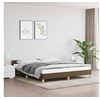 Image de Cadre de lit sans matelas marron foncé 160x200 cm tissu