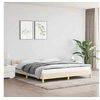 Image de Cadre de lit sans matelas crème 160x200 cm tissu