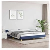 Image de Cadre de lit avec tête de lit sans matelas bleu 160x200cm tissu