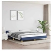 Image de Cadre de lit avec tête de lit sans matelas bleu 180x200cm tissu