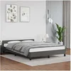 Image de Bedframe met hoofdeinde zonder matras 140x200 cm grijs347505