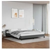 Image de Cadre de lit avec tête de lit sans matelas gris 180x200 cm