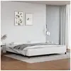 Image de Cadre de lit avec tête de lit sans matelas blanc 200x200 cm
