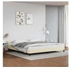 Image de Cadre de lit avec tête de lit sans matelas crème 200x200 cm
