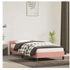 Image de Cadre de lit et tête de lit sans matelas rose 90x190 cm velours