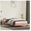 Image de Cadre de lit et tête de lit sans matelas rose 90x200 cm velours