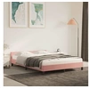 Image de Cadre de lit et tête de lit sans matelas rose 140x190cm velours
