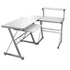 Image de Bureau d'ordinateur d'angle Blanc 132x112x99 cm Bois ingénierie