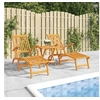 Image de Lot de 2 Chaise Longue d'Extérieur avec Repose-pieds, Bain de Soleil, Siège avec Dossier, Meuble de Jardin Extérieur, 3120438