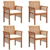 Image de Lot de 4 chaise en bois massif non pliable exterieur H. 90 cm marron