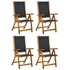 Image de Lot de 4 chaise H. 109 cm pliable exterieur en acacia noir