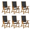Image de Chaises de jardin pliantes 6 pcs Bois d'acacia massif Textilène 3120455