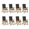 Image de Chaises de jardin pliantes 8 pcs Bois d'acacia massif Textilène 3120456