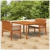 Image de Ensemble à dîner d'extérieur 3 pcs et coussins Acacia solide 3120457
